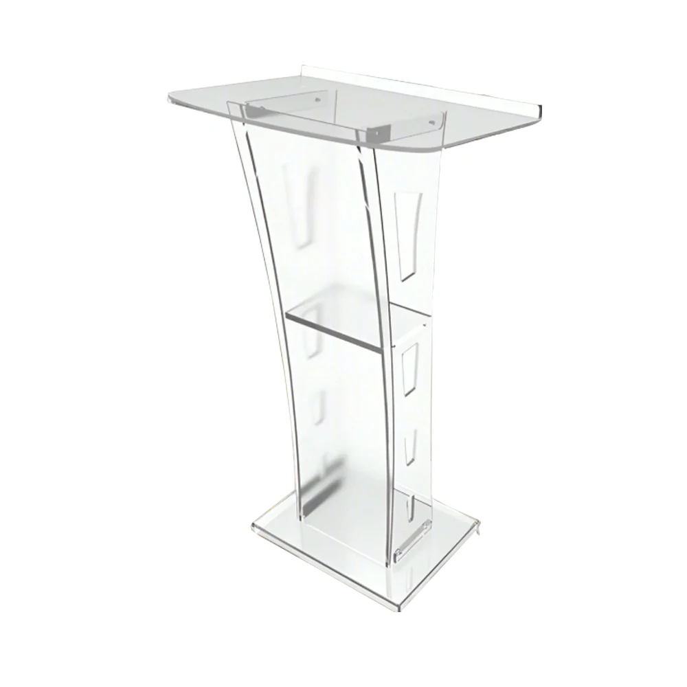 Modern Fashion Portable Podium Clear Lectern Metal Acrylic Exhibition Wedding Church Wedding Church for Church Wedding