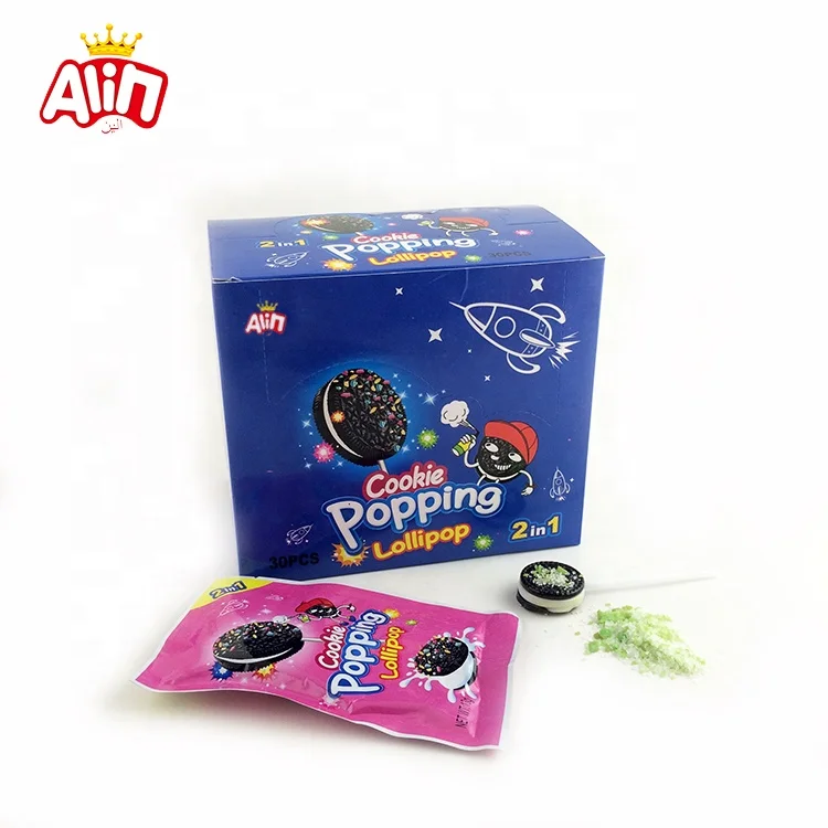 Новый 2 в 1 фруктовый вкус креативные Твердые конфеты сэндвич печенья popping