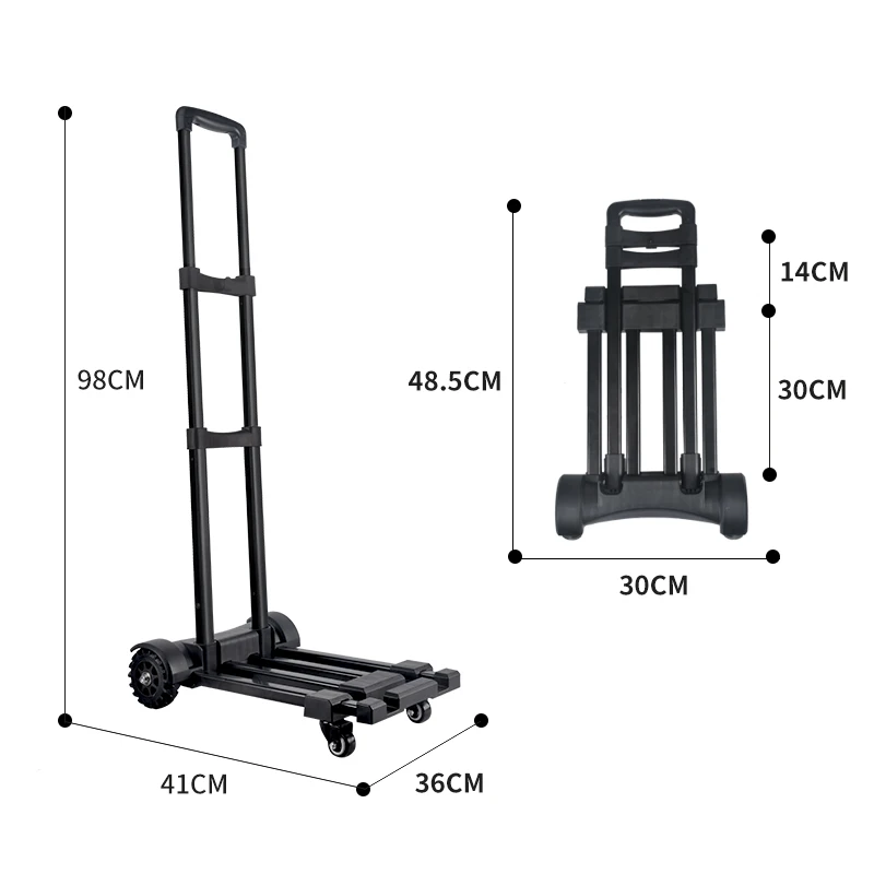 Small portable folding household trolley