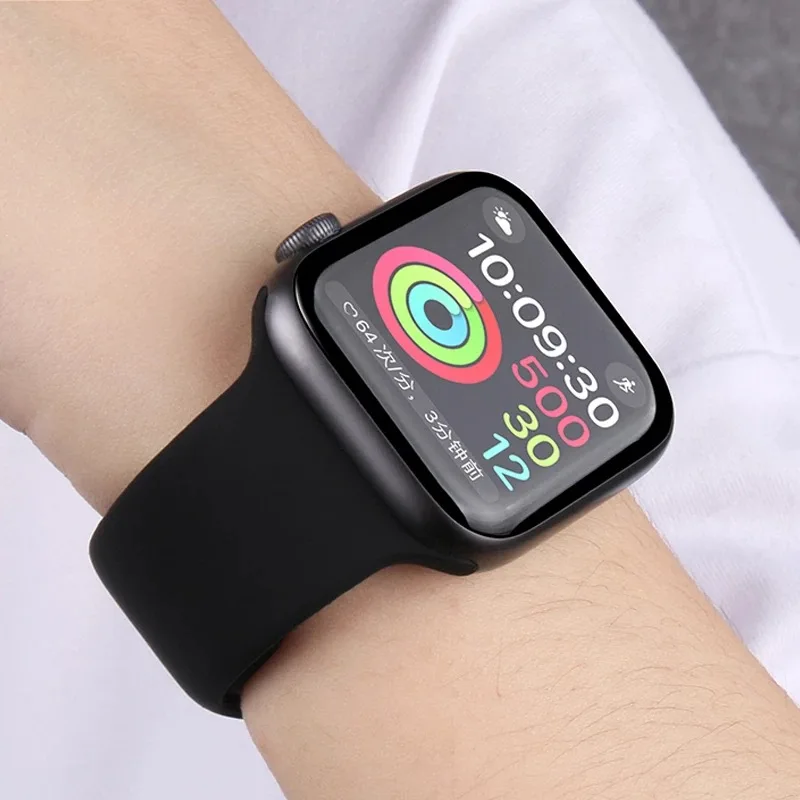 Ремешок для часов Apple Watch Series 7 6 5 38 40 41 42 44 45 мм классический спортивный мягкий силиконовый
