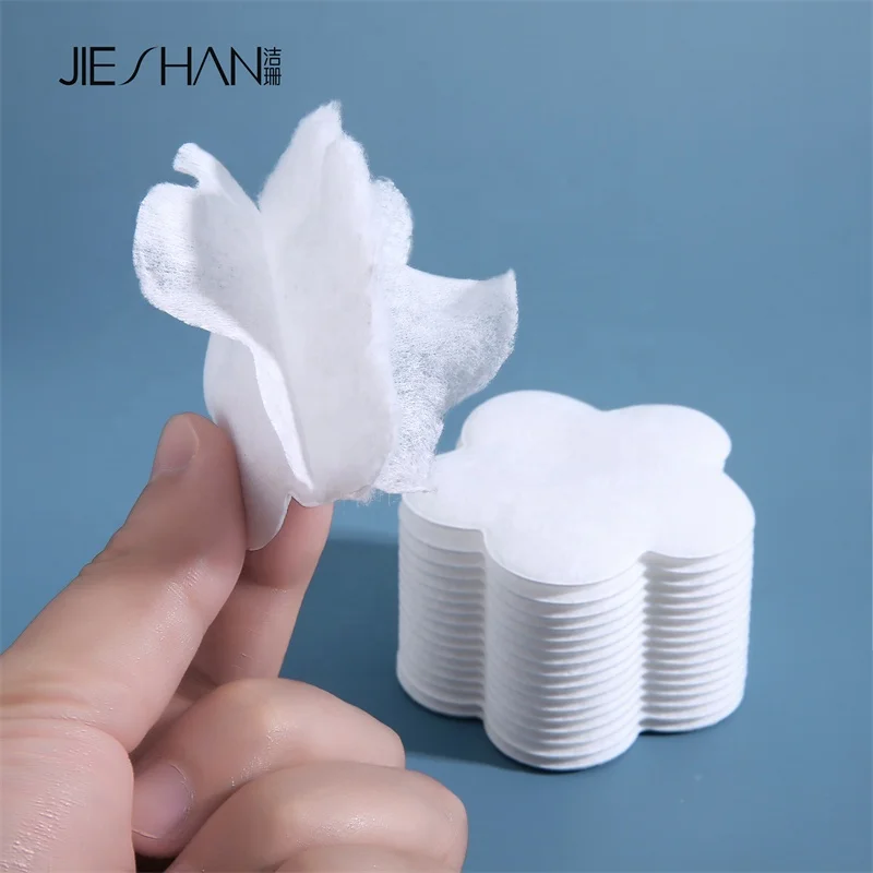 Cosmetic Tool Thin Organic Face Nail Makeup Remover Cotton Pad Cute Packaging Soft Flower Shape Cotton Pads