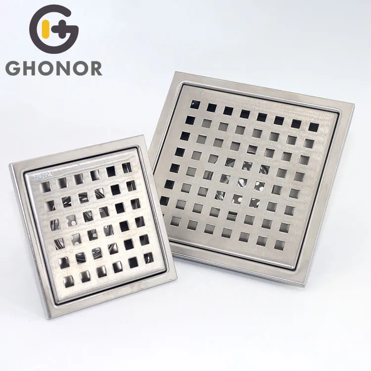150*150Mm Modern Commercial Odorless Stainless Steel Drains Sus 304 Shower Room Vinyl Floor Drain Kit
