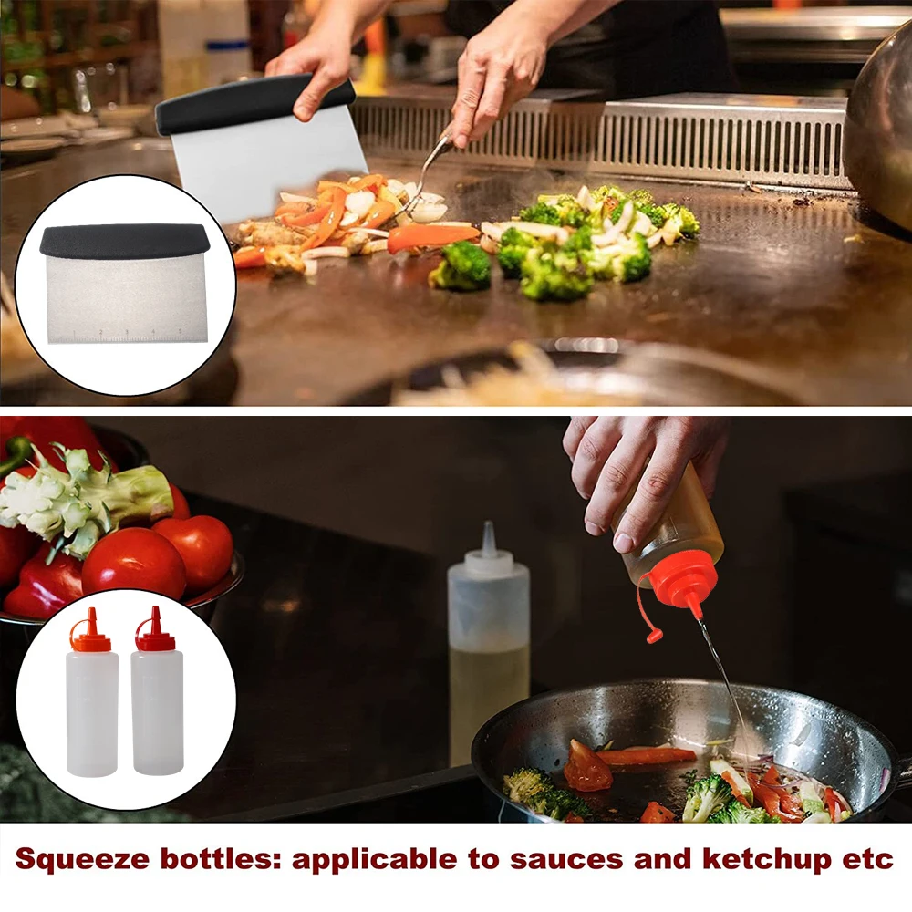 New barbecue stainless steel grill Griddle accessories kit BBQ tools set for Tepanyaki