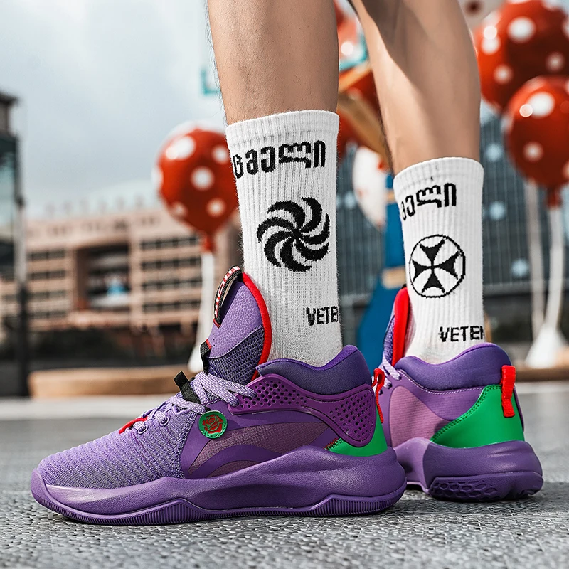 Suppliers Wholesale Men Fashion Sports Style Sneakers Non Slip Basketball Shoes