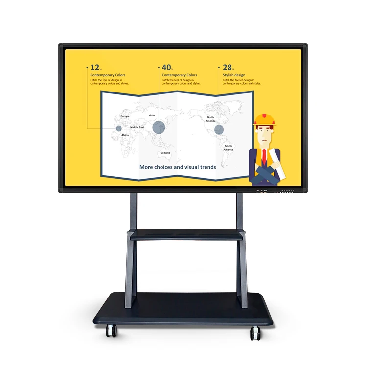 School Digital Interactive Flat Panel Whiteboard Electronic Smart Board Display Finger Multi Touch Display Board for Class