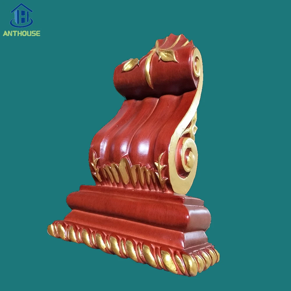 Wholesale cheap price rigid polyurethane foam polyurethane wood corbels for decoration lion corbel home decorative