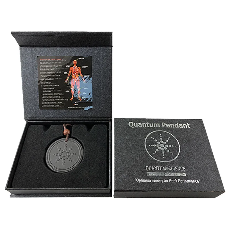 Wollet EMF Protection Negative Ion Energy Volcanic Lava Scalar Energy Quantum Pendants with Gift Box and Energy Card