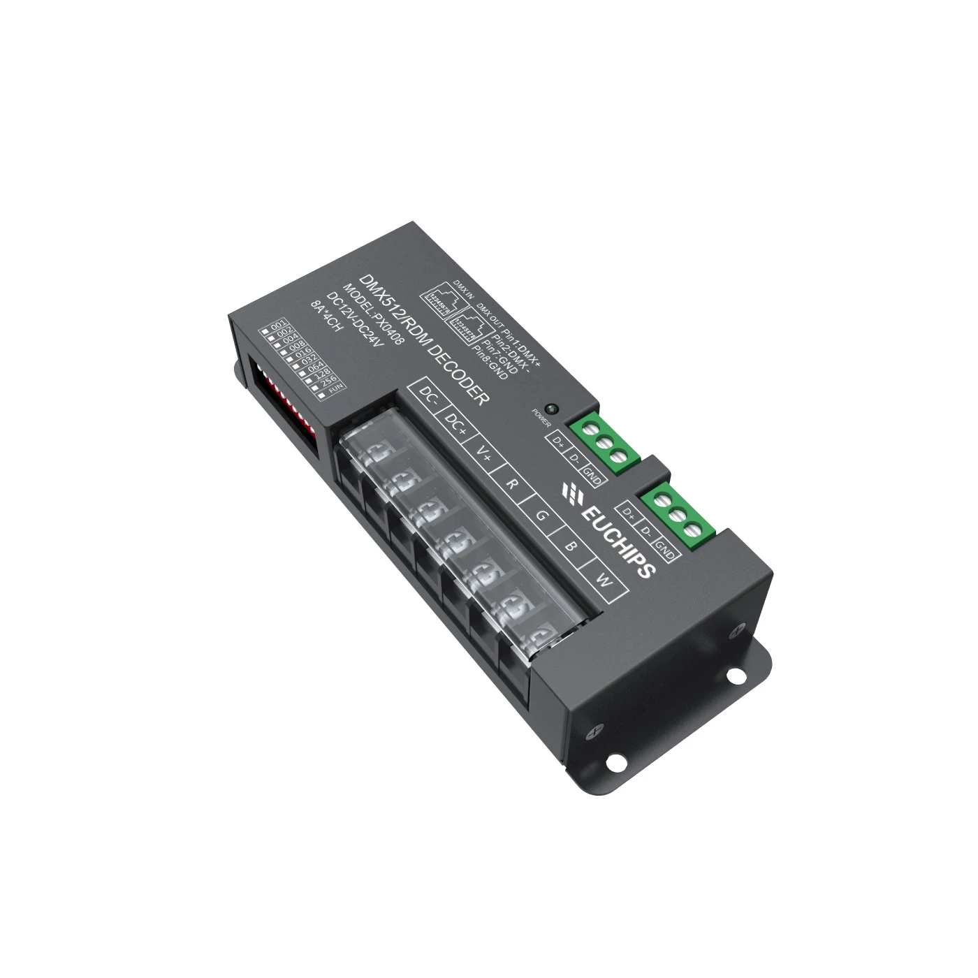 Original Euchips Controller 12~24V 1~4 Channels Decoder Constant Voltage DMX512 Decoder
