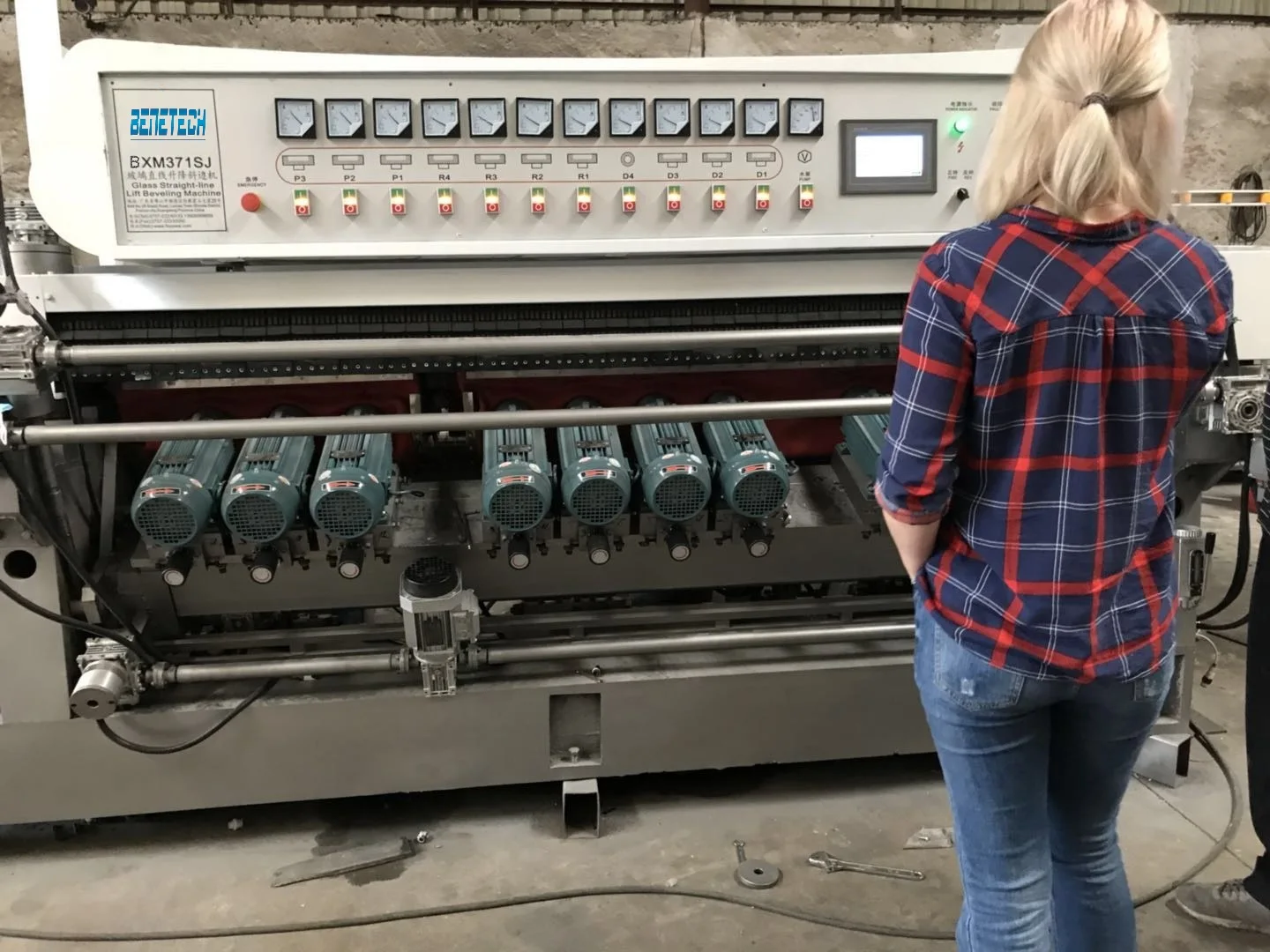 Glass Mosaic Beveling Machine 9 spindles, mini glass beveling machine BXM261C for Min size 20x20mm