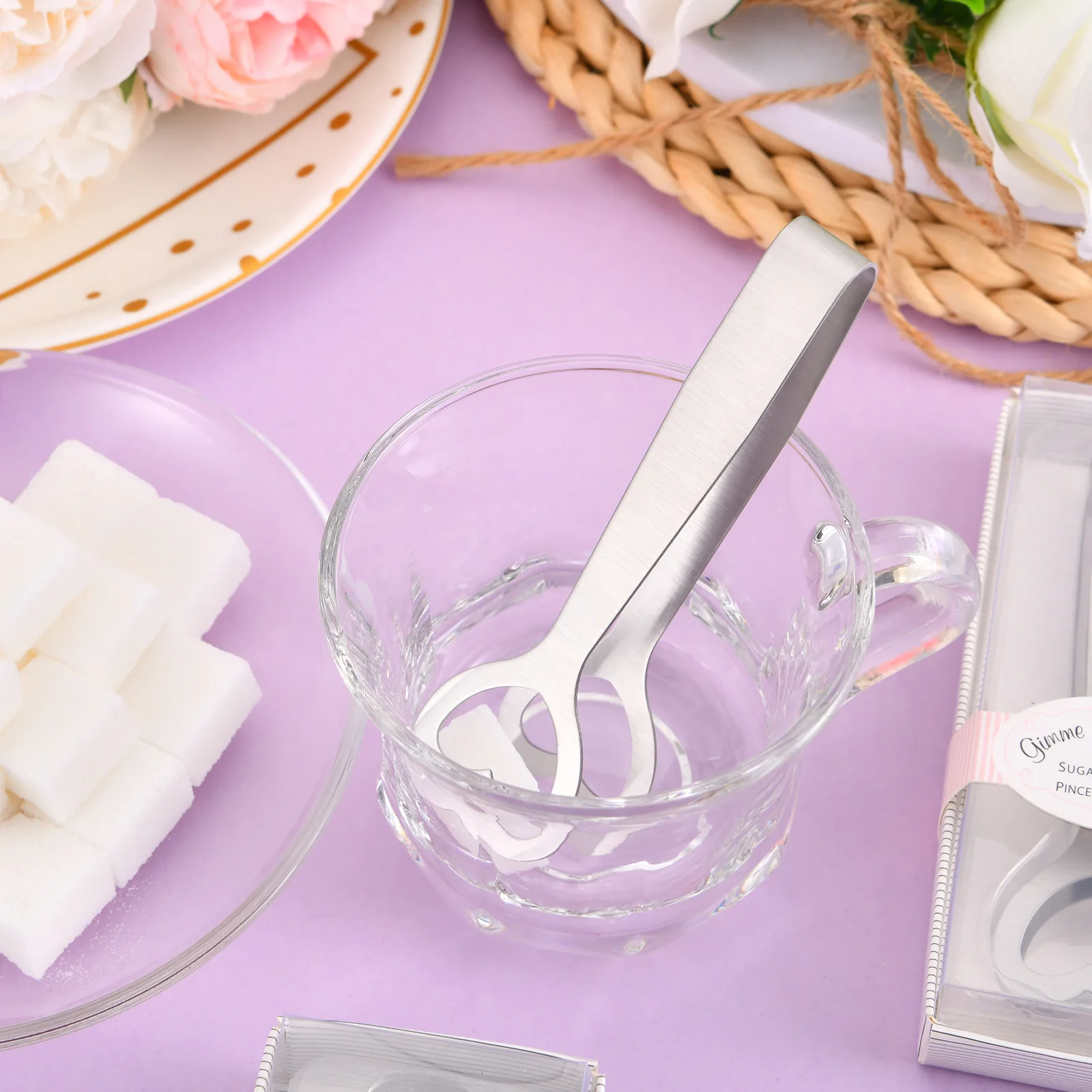 Manufacturer wholesale 20pcs/lot Wedding Souvenir Heart Shaped Sugar Tongs Baby Showers