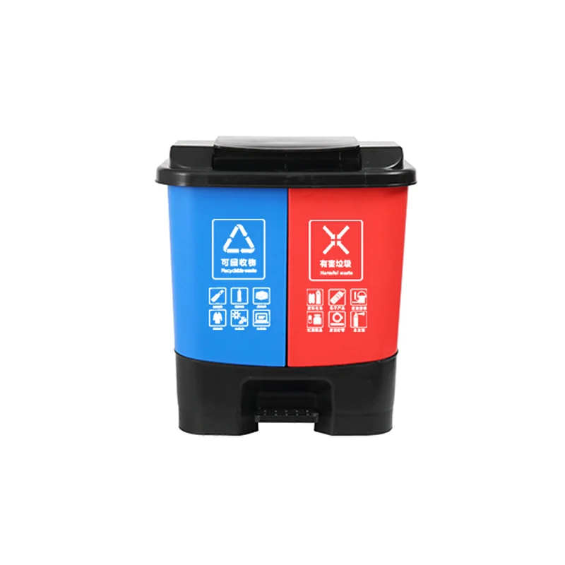 Double Recycling kitchen waste bin trash bins manufacturers poubelle  Plastic Trash Cans Indoor And Outdoor