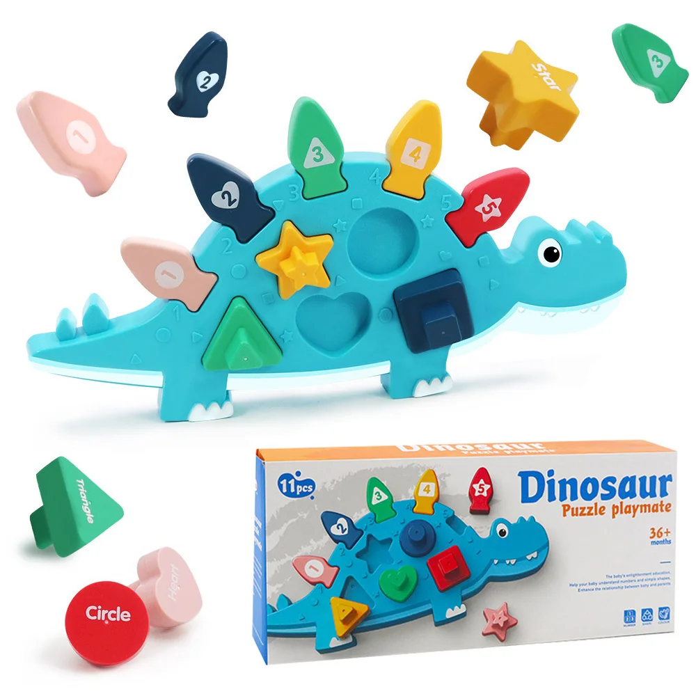 KSF Toys 3D Puzzle Dinosaur Panel Graphic Number Matching Toy Kids Jigsaw Grasping Educational Sorting Learning Toy
