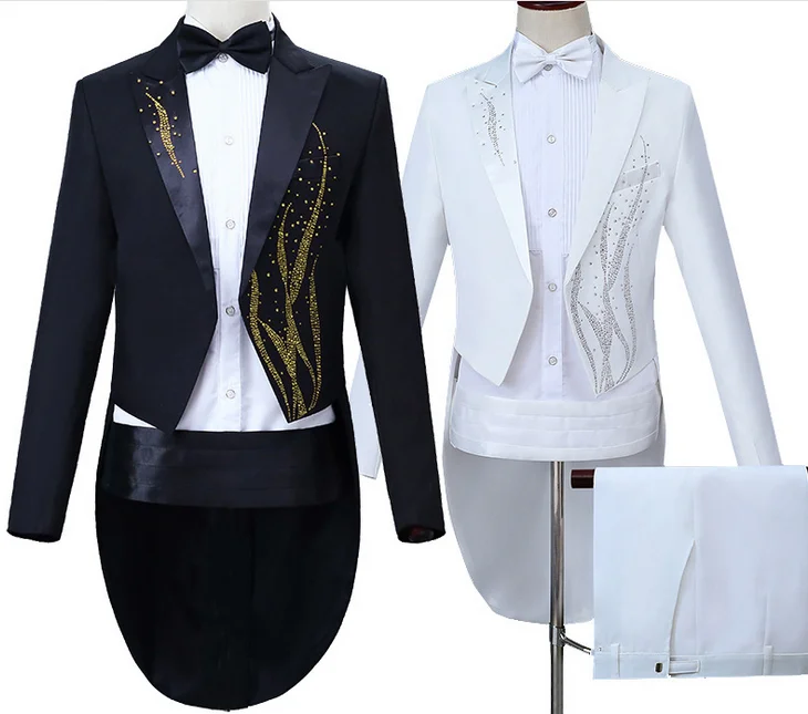 Tuxedo black and white magician bel canto conductor tuxedo suit
