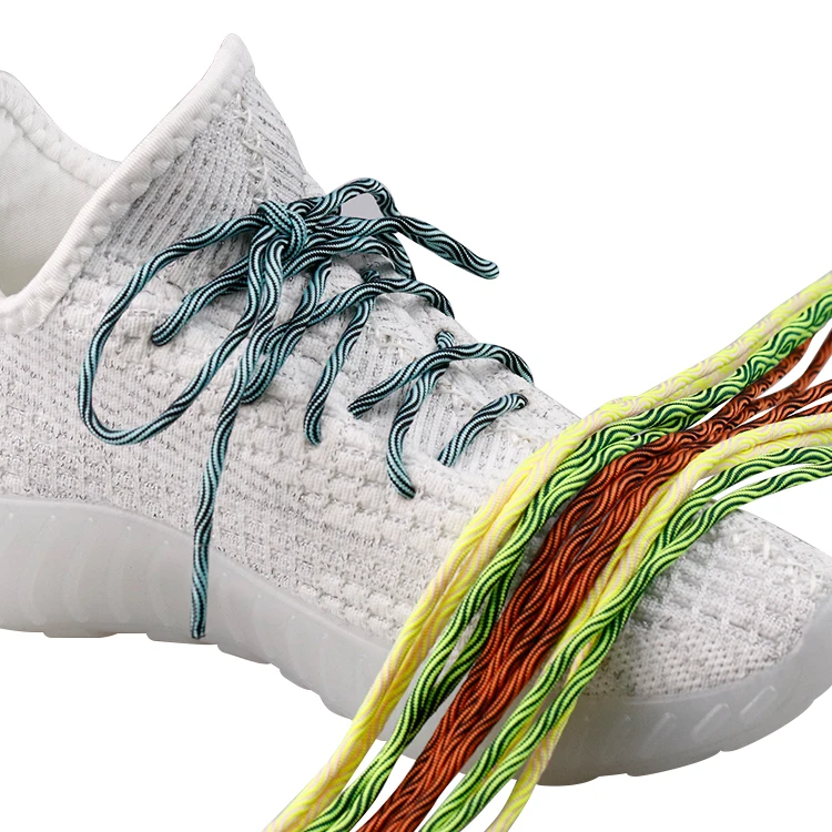 Heavy Duty Hiking Shoe Laces Boot Laces Durable Wavy Line Polyester Thick Round Climbing Shoelaces