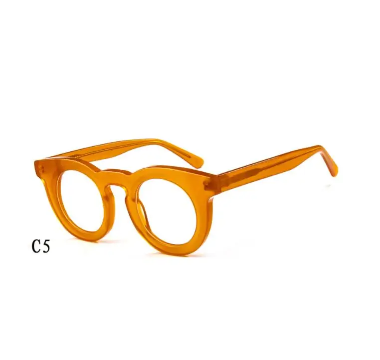 2024 Fashion High Quality Luxury Acetate Thick Round Optical Titanium Eyeglasses Frame Lady Computer Eyewear For Women