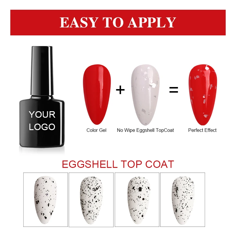 yidingcheng private label matt shiny kg bulk  russian foil flake spot matte gel egg shell top coat