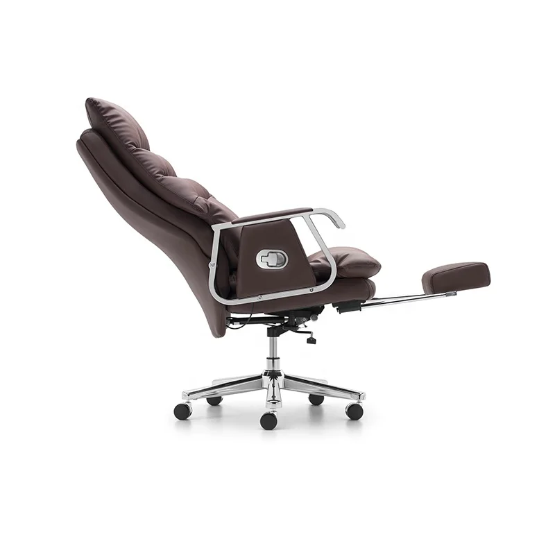 Antique red leather with foot step commercial use executive office chairman office chair