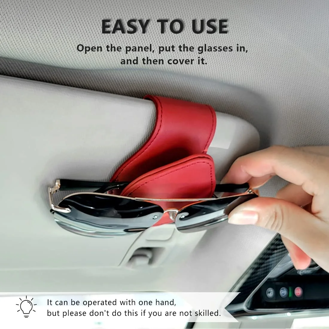 2022 Leather Storing Glasses Cards Leather Magnet Car Visor Sunglass Holder