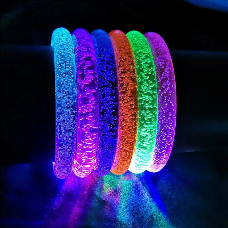 Wholesale Acrylic Glow Bracelet with LED Flickering Multi-Color Transformation Luminous Neon Light Bracelet for Easter Party