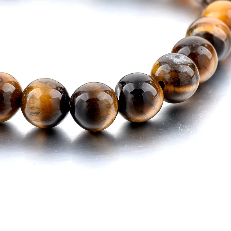 Men Tiger eye Gemstone Bian Natural Stone with lino head Bracelet,bracelet gem stone bracelet making