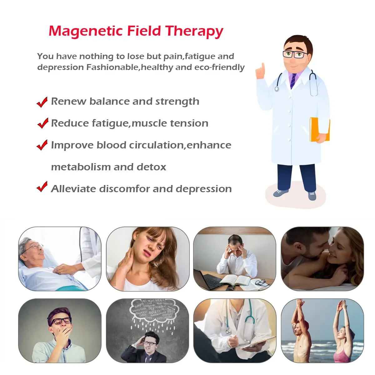 factory price fashion high quality energy magnetic bracelet health stainless steel magnetic bracelet sports support custom