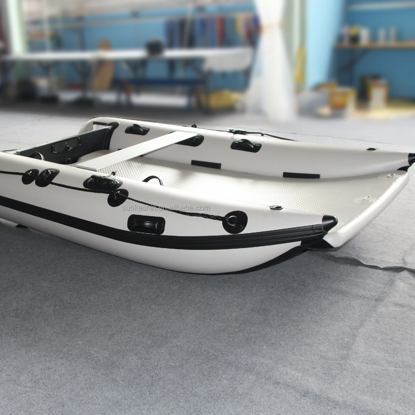 Inflatable Foldable Fishing Boats Custom PVC Rubber Air Deck Floor Rowing Boat
