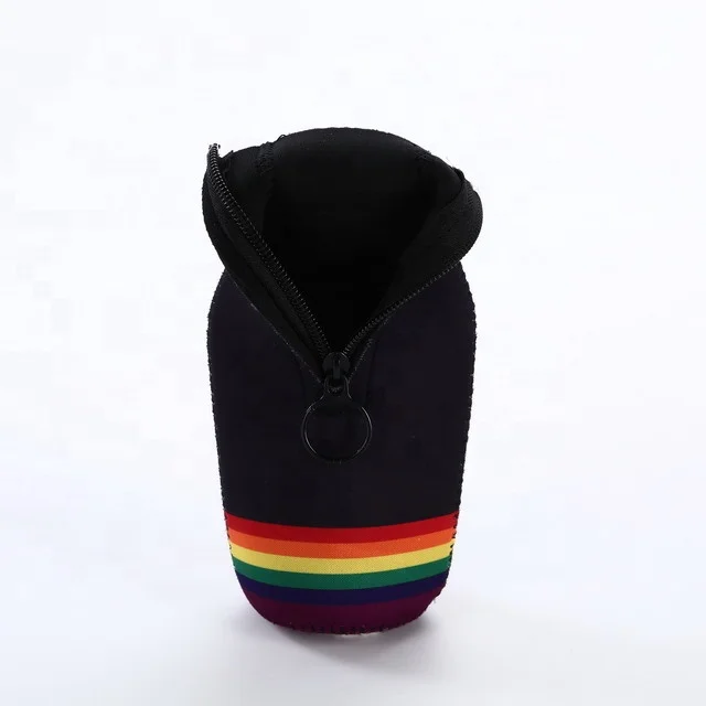 Rainbow soft neoprene beer cooler holder cover sleeve for 330ml beer bottle