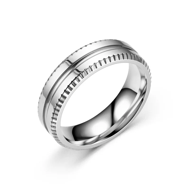 New Arrival  Romantic Engagement Couple Ring Cool Creative gear 6mm 8mm Wedding Band Stainless Steel Ring