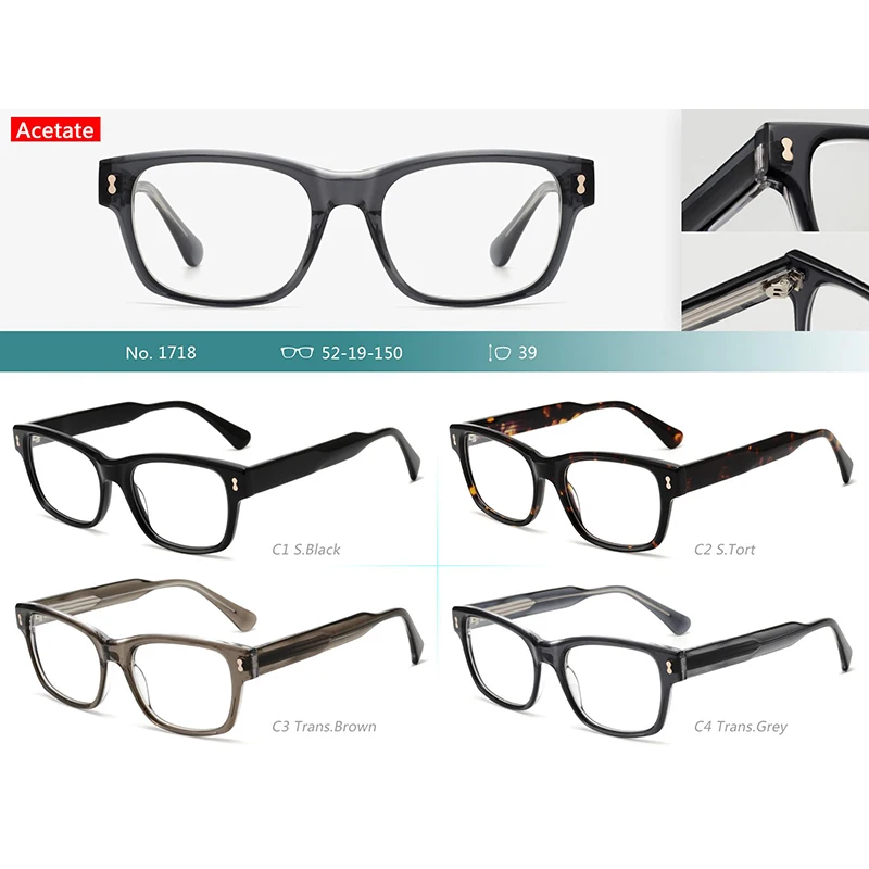 China top factory men women fashion acetate optical frames prescription eyeglasses frame