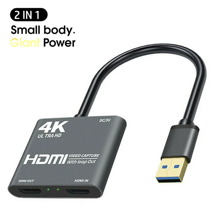 4K USB to HDTV 1080P Video Capture Card for Game Live Streaming Broadcast USB 3.0 female Audio Video Adaptor