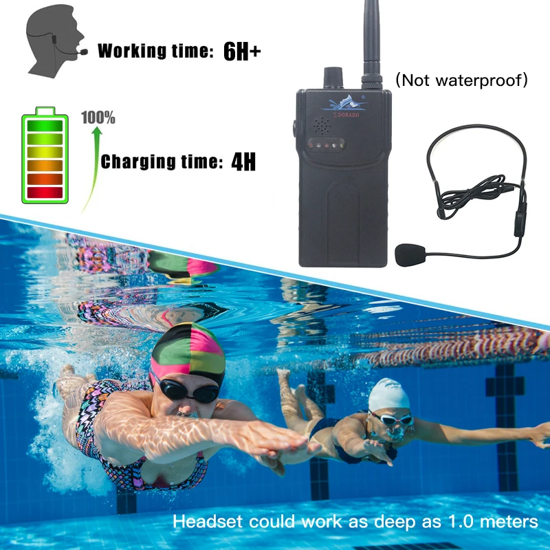 Aquatic Sports Class Swimming Pool Lessons Training Device FM radio vibration transmitter Sports Coaching FM Transmitter