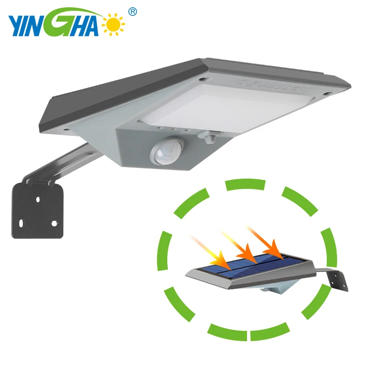 
New design 230 lumen high bright led solar sensor wall light for outdoor garden path 