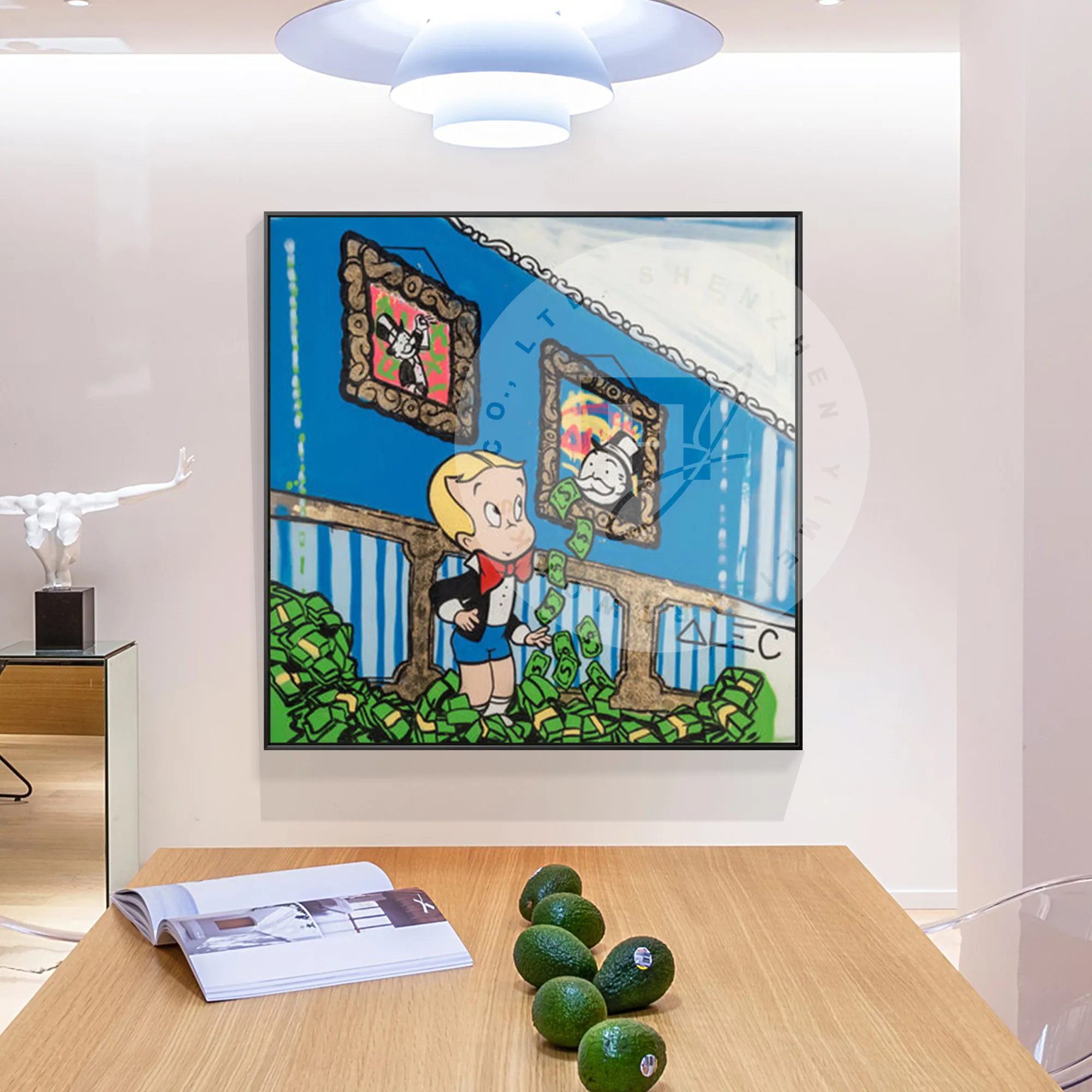 
Pop Art Modern oil Painting on Canvas Boy with Money dollar street Art original Hand painted Wall paper home Decoration 