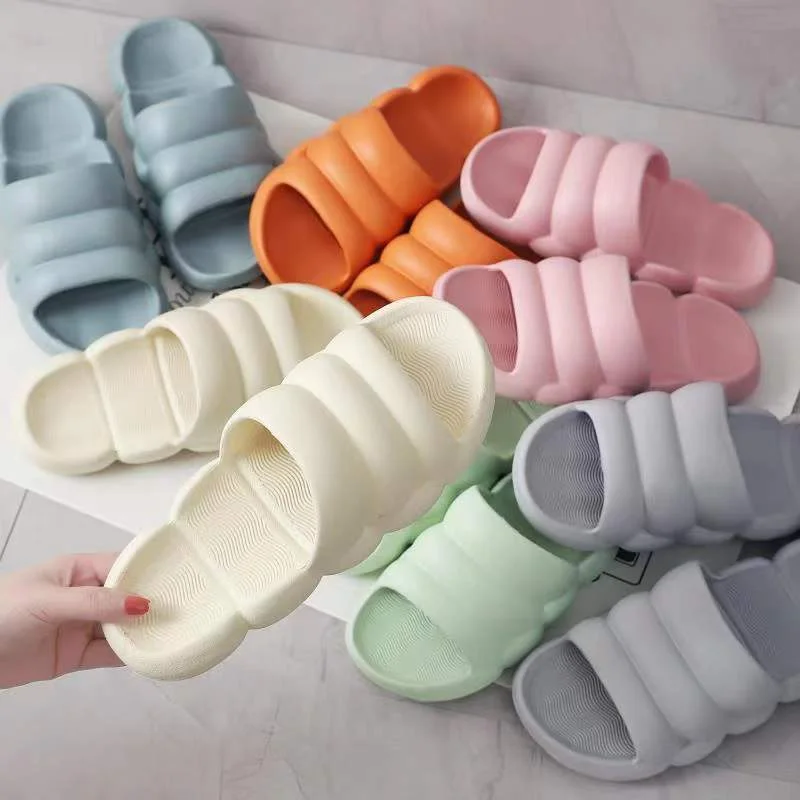 Soft Bread Shape Indoor/Outdoor Slipper Summer Pool Slide Sandal with Massage Features for Swim Spa Use