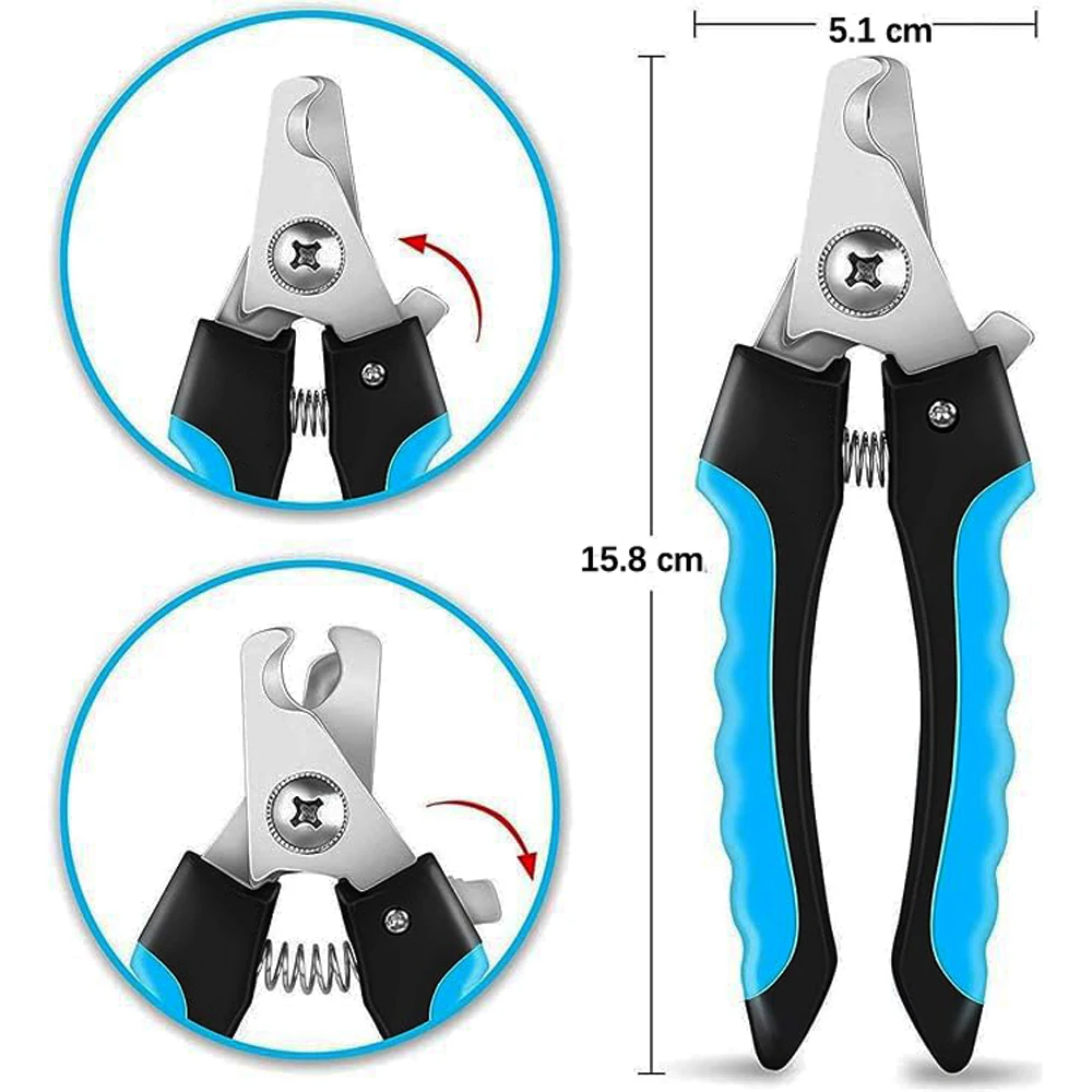 Professional Dog Stainless Steel Sharp Nail Trimmer Upgrade Wide Open Pet Nail Clippers with Safe Lock