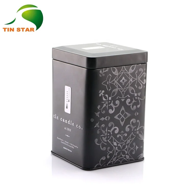 Manufacturer Small Decorative Square Metal Tea Packaging Tin Can Canister
