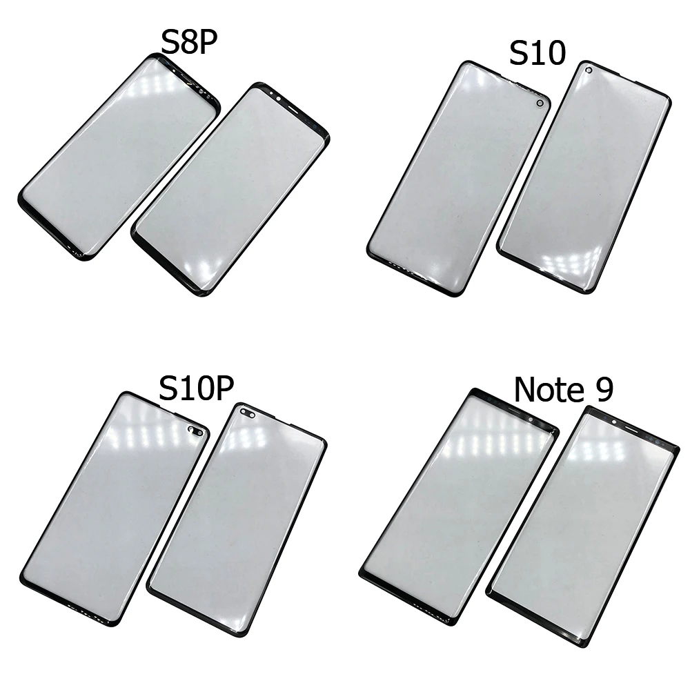 curved surface Touch Screen Outer Glass Panel  With OCA For Samsung Galaxy S8 S9 S10 S10E Note 8 9 10 Plus Front Glass Plate