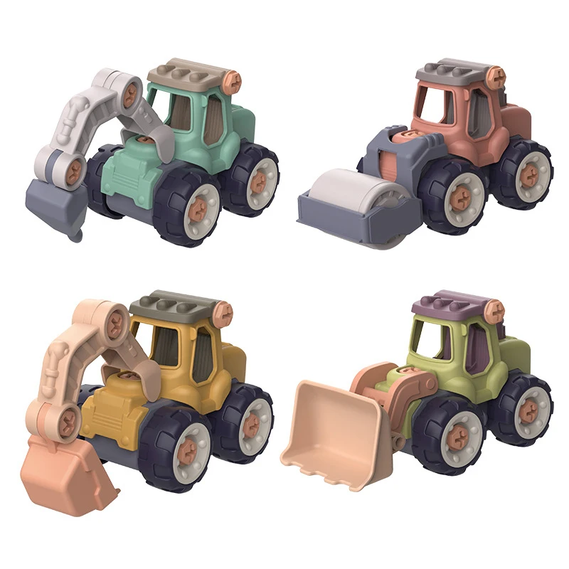 Children Excavator Vehicle Toy Small Engineering Truck Assembly DIY Toys Kids Early Education Disassembly Puzzle Car Boys Gifts