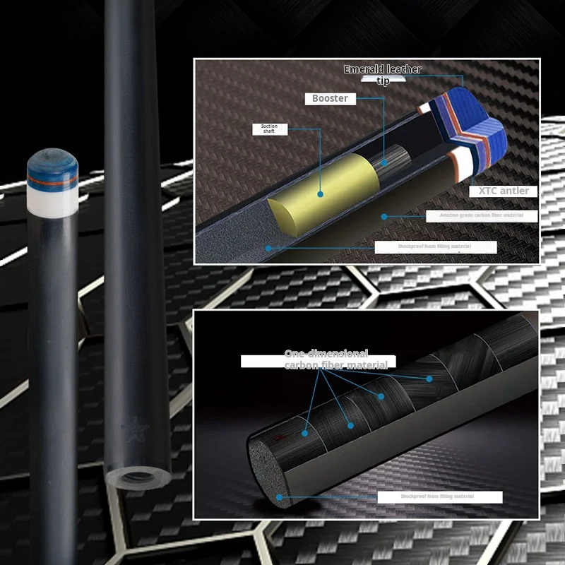 CRICAL carbon fiber pool cue CL-01 black technology split 1/2 hit the black eight or nine ball Chinese style private rod