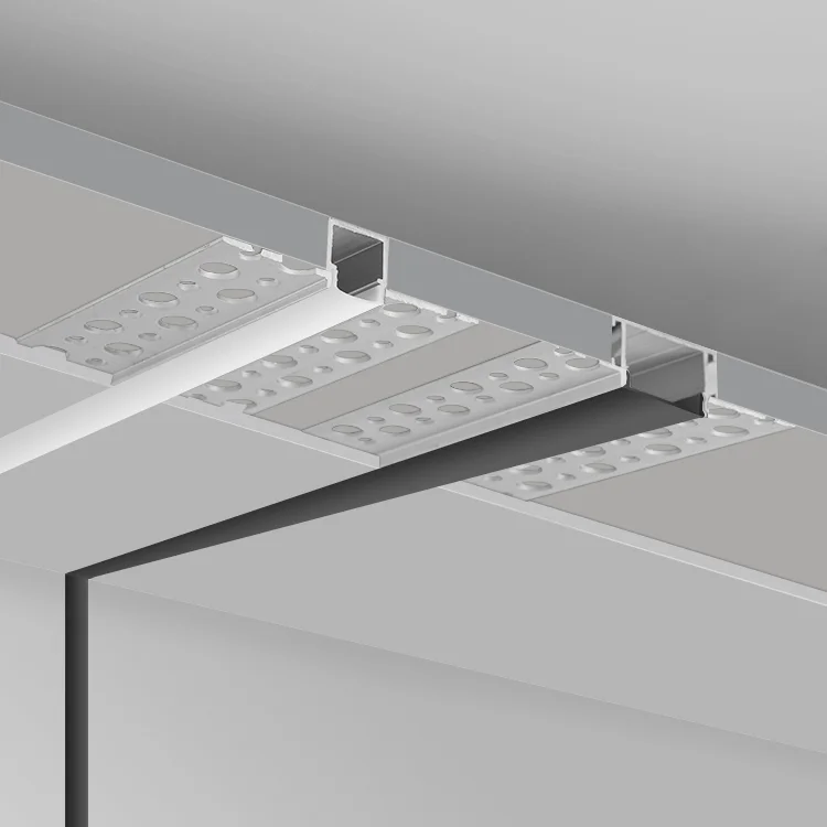 High Quality Recessed Aluminium LED Extrusion Profile for Ceiling Linear Lighting Mounted with Gypsum