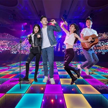 Surprise Price New RGB 100CM Led Lighted 3D Mirror Portable Dance Floor For Sale Panel 3d Effect Led Wedding Dancing Floor Light
