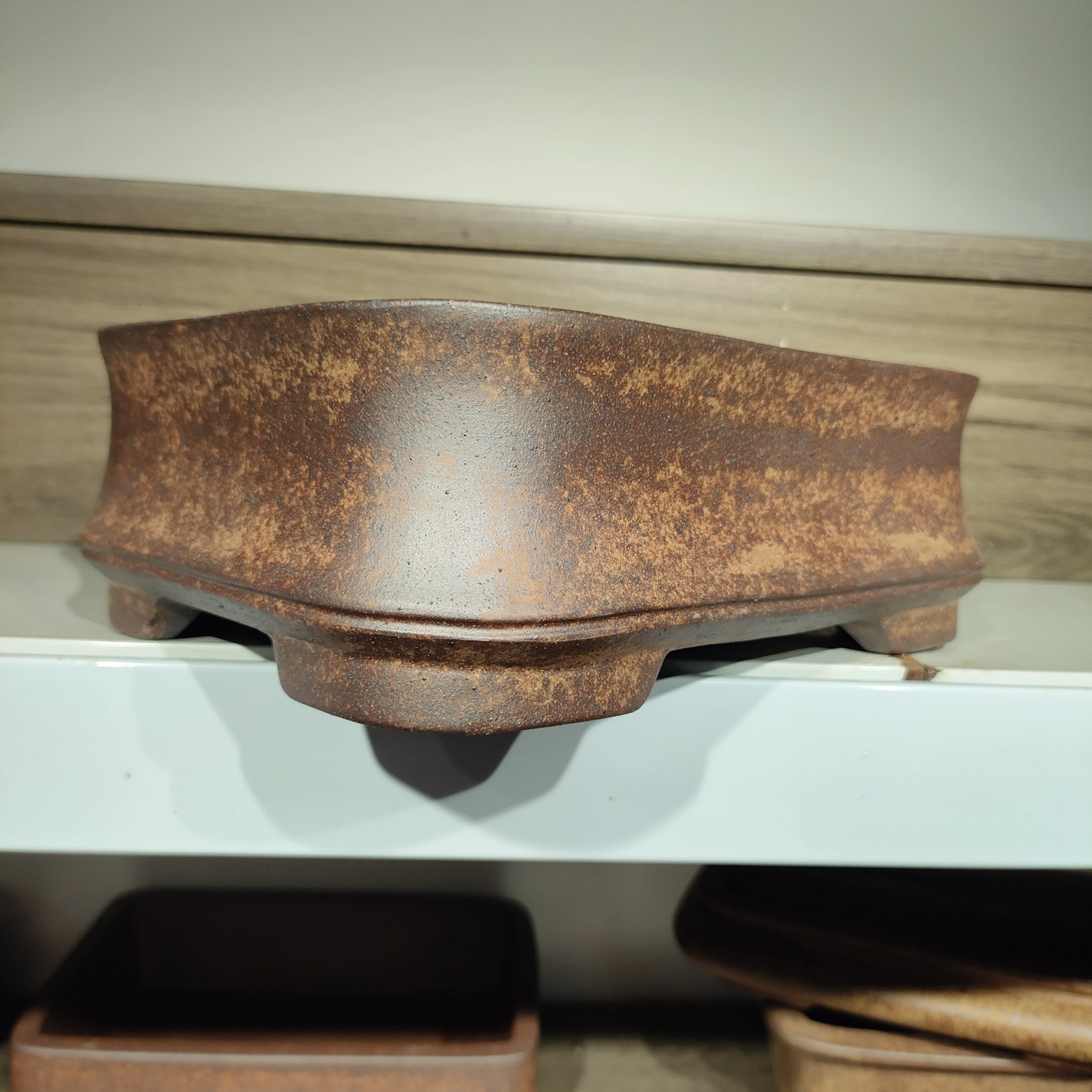 Handmade Yixing purple sand rectangle bonsai pot
