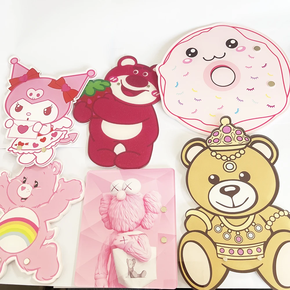 Wholesale Bear Hello Kitty lash tile acrylic Custom logo lash extensions lash holder pallet with magnet