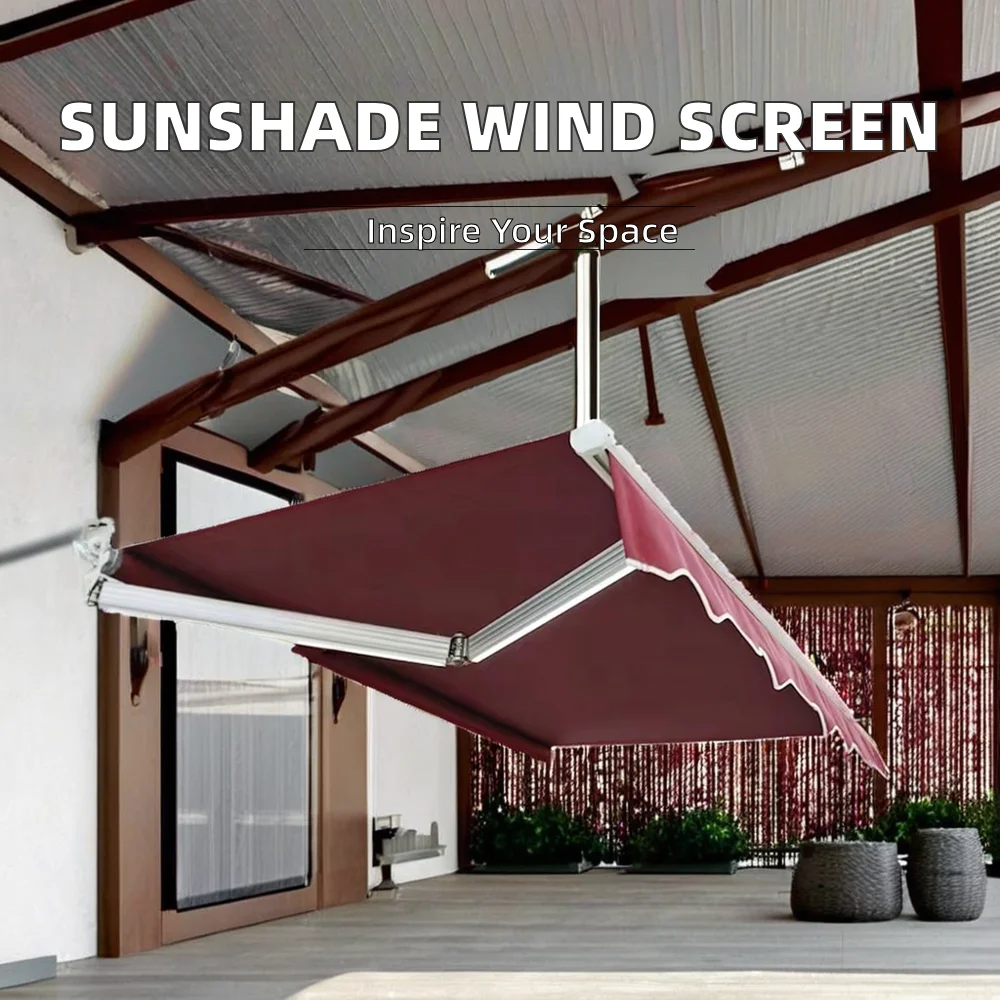 Outdoor Retractable Side Awning Sunshade & Privacy Screen for Balcony Terrace RV-Canopy & Gazebo & Pergola