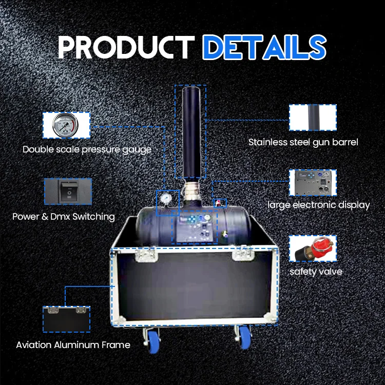 Stage big cannon special effects single head machine de decoupe confettis electrical confetti cannon machine