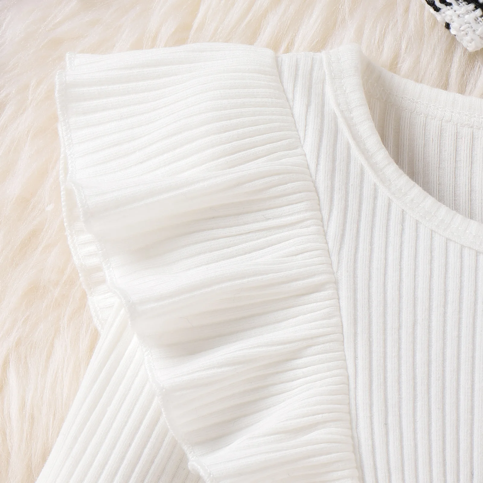 Newborn Baby Girls Clothes Spring Fall Bodysuit Ribbed Skirt Romper Floral Dress with Bow M3622