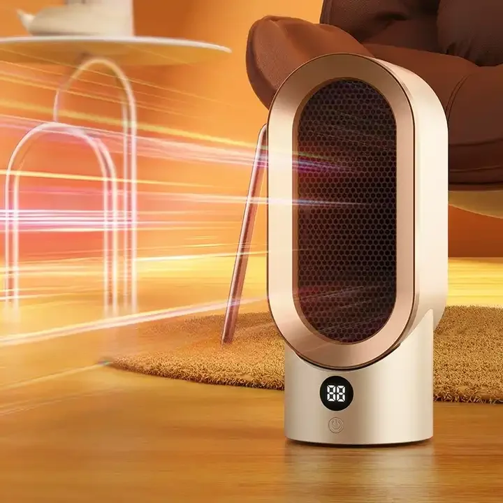 2024 New Portable Electric Heaters Fan 800W PTC Ceramic Heat 2 Speed Mini Low-Noise Household Space Electric Heater