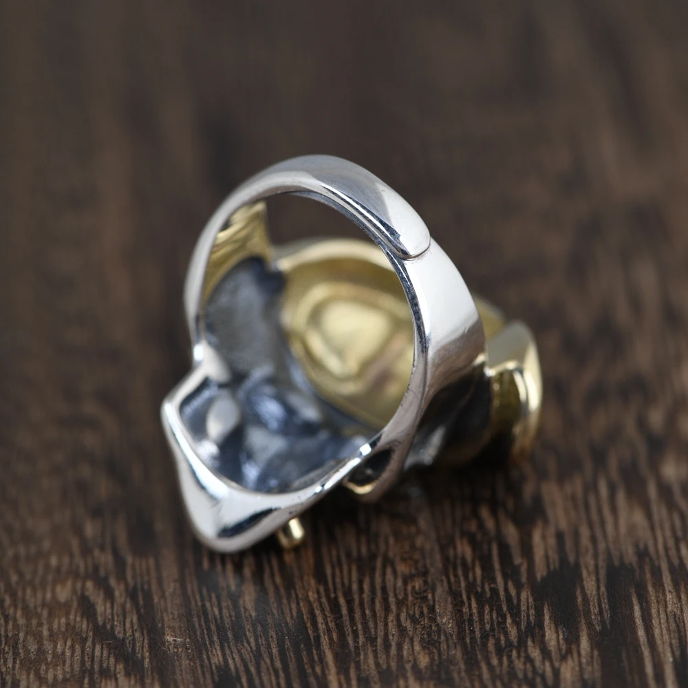 925 Sterling Silver Skull Rings for Men Party Gift Punk Thai silver fingers
