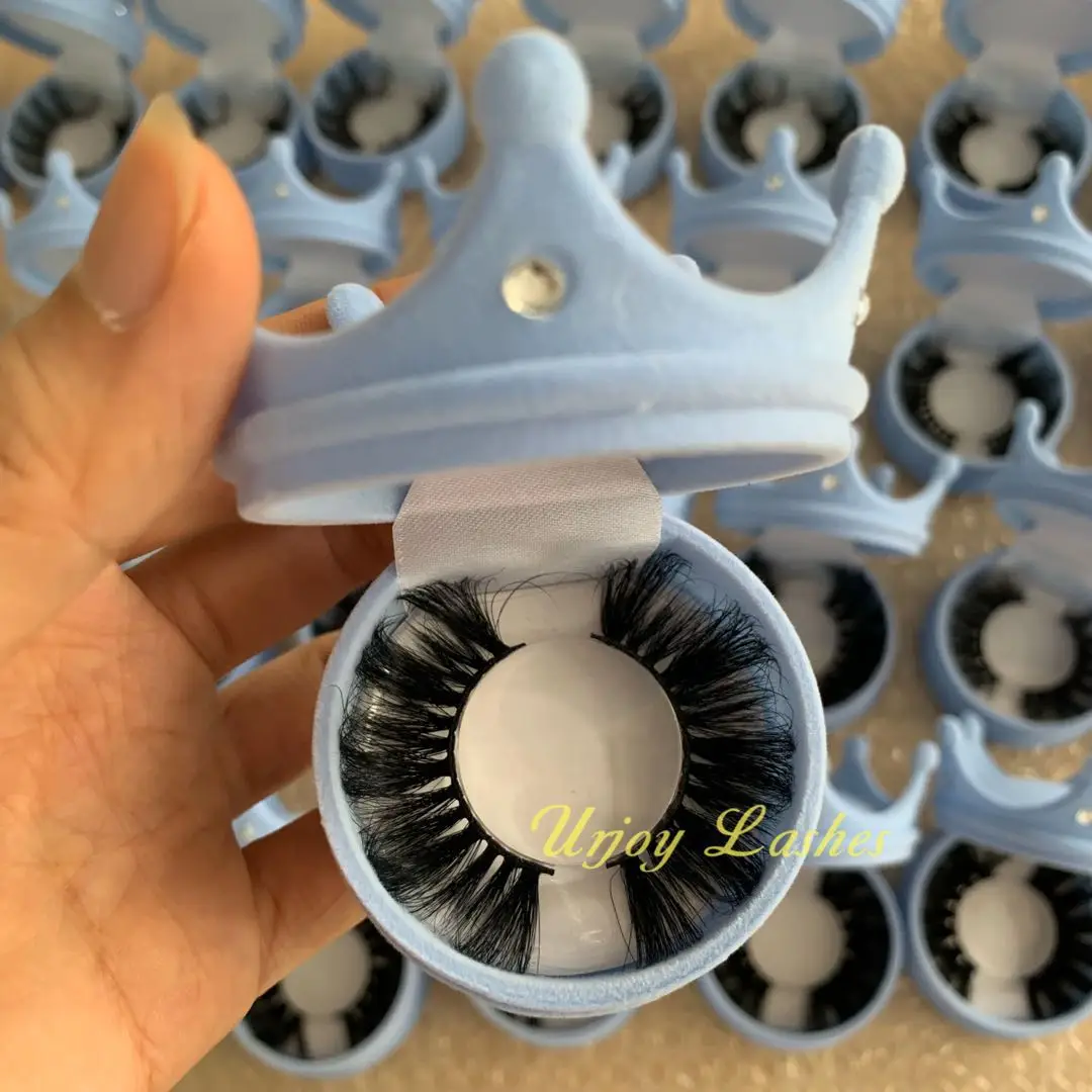 crown eyelashes package box lashes 3d mink wholesale vendor 2020 25mm eyelashes magnetic mink eye lash sets