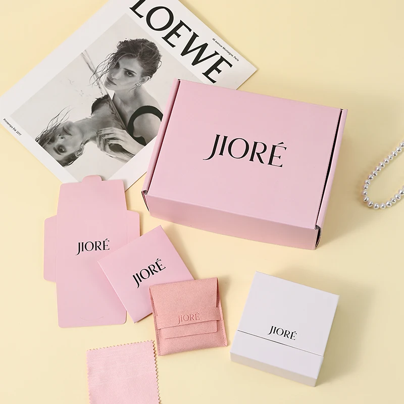 Drawer Jewelry Box Microfiber Gift Bags Pouches Set Custom Logo Rings Earrings Packaging Storage Cardboard Case Boxes